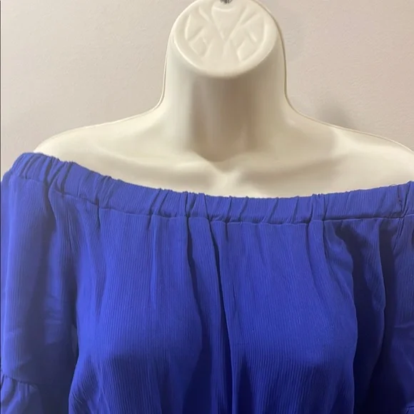 C Off-Shoulder Blue Dress - Picture 5 of 8